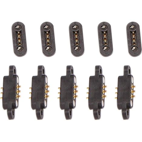 Connecteur magnétique à ressort à broches Pogo - 3 positions, pas de 2,3 mm, trous traversants pour Mal (5 paires) (1/4)
