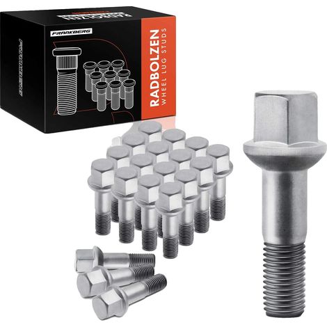 Tornillo de rueda, acero, longitud 61 mm, tamaño de rosca M12 x 1.5, longitud de rosca 19 mm, tamaño de llave 17 mm (1/5)