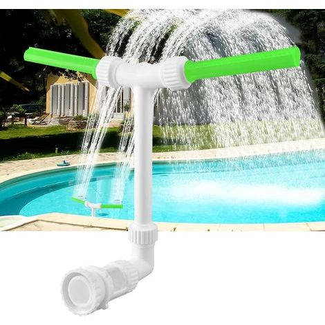 Fontaine de Piscine, 1,5" et 2,2" Accessoires Piscine Hors Sol Fontaine de Piscine Cascade a Double Jet Réglable 360°, Cascade Piscine Hors Sol pour Encastrées Rafraîchir, Calmer (Vert) (1/5)