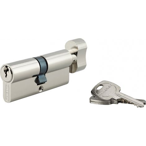 Cilindro europeo per serratura a pomolo STD 30Bx40mm, antisfilamento, nichel, 3 chiavi - THIRARD