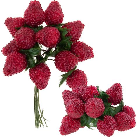 CV37508-MEZCLA DE FRAMBUESAS, MORAS Y FRUTAS ARTIFICIALES, PAQUETE BRILLANTE, DECORACIÓN, CORONA X12 (1/5)