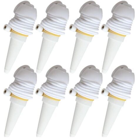 Arroseur goutte à goutte à arrosage automatique pour plantes d'intérieur, arroseur à siphon de jardin, blanc, ensemble de 8 pièces (1/5)