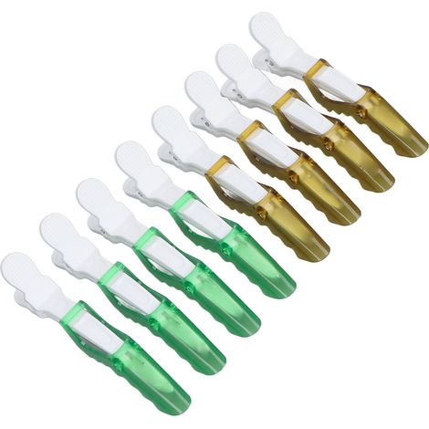 8 pinces à cheveux professionnelles, clips de coiffure pour coiffeur, coupe, coiffage et sectionnement (1/5)