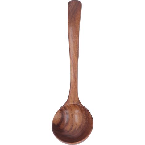Cuillère en Bois pour Soupe - Ustensile de Cuisine Écologique en Bois Massif pour Service Maison/Hôtel - Modèle 1 (1/5)