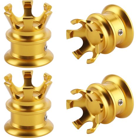 4 goldene, dekorative Kronen-Motorschraubenkappen, kompatibel mit XL883, Big Twin 1340 Evo und Twin Cam – stilvolle Kurbelgehäusekappen, 4-teiliges Set (1/5)