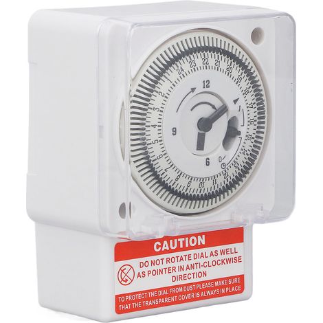 Minuteur Mécanique 24H Cycle 15 Min Intervalle Horloge Précise Interrupteur Industriel Minuterie AC220V (1/5)