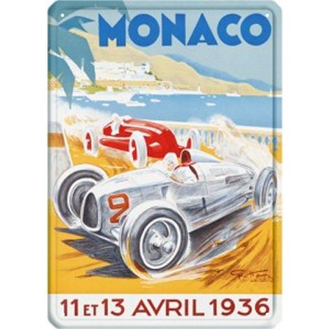 Grande plaque métal décorative Rallye de Monaco 1936