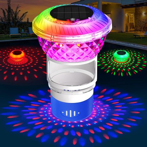 DeeprBling Diffuseur Chlore Piscine avec Solaire Lumière Marquise, Flotteur Chlore Piscine avec Bouton, Diffuseur Piscine Chlore Flottant à LED Changeant Couleur, Distributeur Chlore Flottant Piscine (1/5)