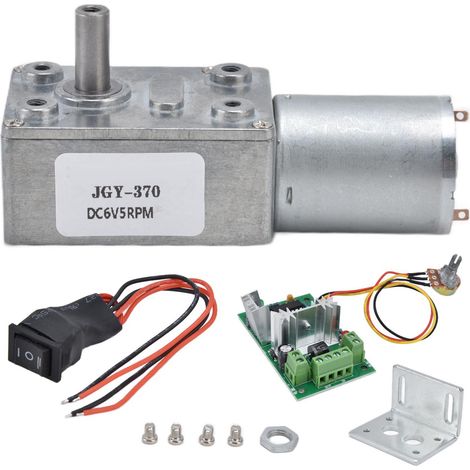 Moteur électrique miniature à réduction de vitesse par turbocompresseur à vis sans fin 6 V avec régulateur JGY3706V5RPM (1/5)