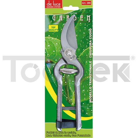 FORBICI POTA POTATURA ACCIAIO INOX 19cm CHIUSURA CUOIO FERMADADO