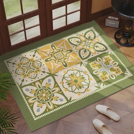 Ede Feutre 5080cm (boucle de soie) Tapis d'entrée résistant aux taches et facile à nettoyer, tapis en tissu bouclé, antidérapant et grattant la boue (1/4)
