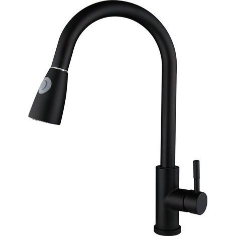 Robinet Cuisine, Mitigeur Cuisine avec Douchette, 2 Modes de Sortie d'eau, Beau Modèle de Débit d'eau, Robinet de Cuisine en Acier Inoxydable Rotatif à 360°
