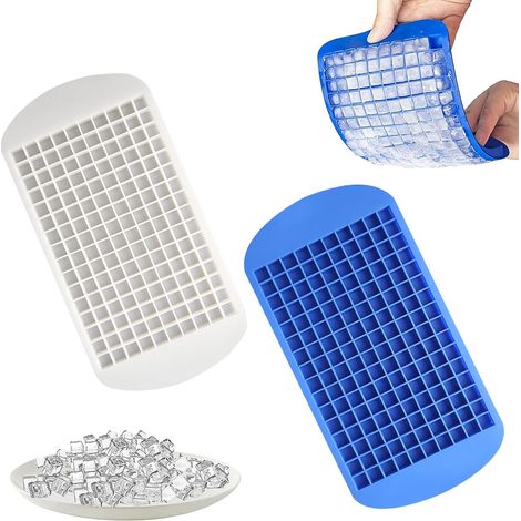 Lot de 2 moules à glaçons 160 cavités en silicone, bacs pour whisky et cocktails, outils de bar (1/5)