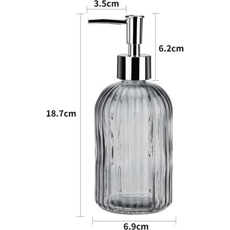 Flüssigseifenspender, Glasseifenspender mit Handpumpe, 2-teiliger nachfüllbarer Flüssigseifenspender für Bad und Küche (1/4)