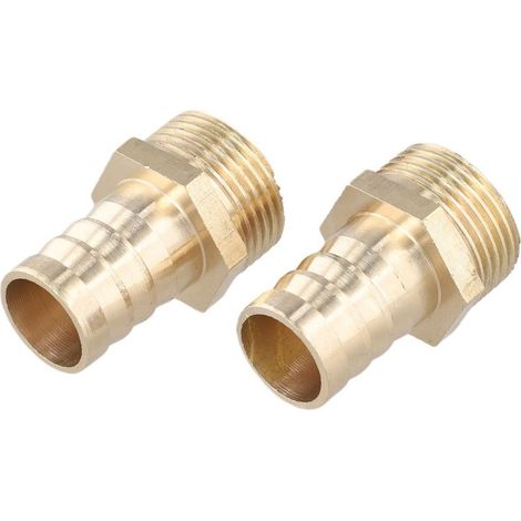 Lot de 2 raccords de Tuyau en Laiton pour raccord de tuyaux d\'arrosage dans Les bassins et piscines (3/4" mâle x 19 mm) (1/5)