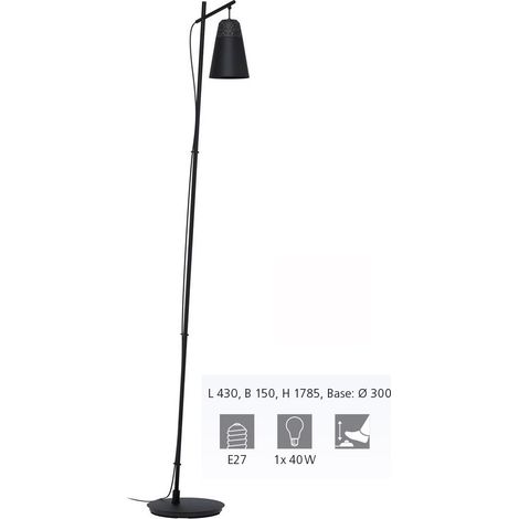 Lampe de sol canterras gris noir, blanc L: 43 B: 15 h: 178.5cm avec commutateur (1/4)