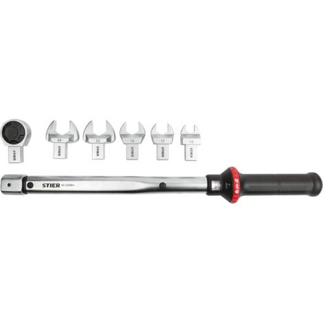 Stier – Clé dynamométrique Multi+ 40 - 200 Nm – 7 pièces avec porte-accessoire carré – Précision ± 3% – Mallette de transport incluse (1/5)