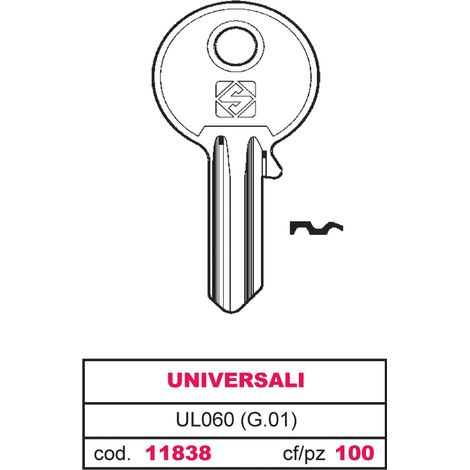 Silca CHIAVE OTTONE UL060 (G.VAB 0) UNIVERSALE 100.00 pz