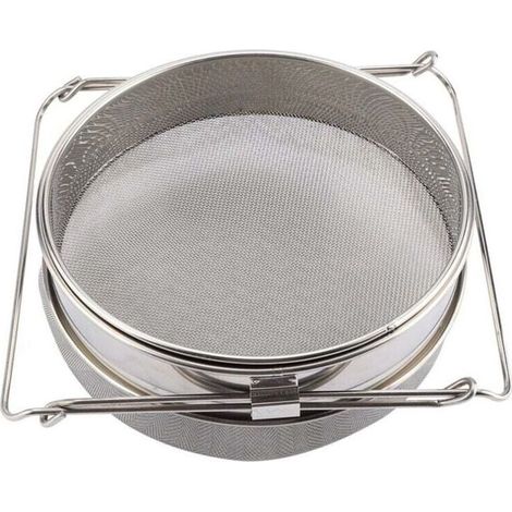 Grand Tamis À Miel Double Couche Acier Inoxydable Passoire Filtre Avec Bras Réglables (1/4)