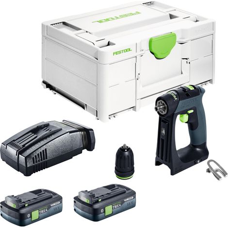 Perceuse-visseuse sans fil Festool CXS 18-Basic 18 V 40 Nm sans balais + 2 batteries 4,0 Ah + chargeur rapide + Systainer