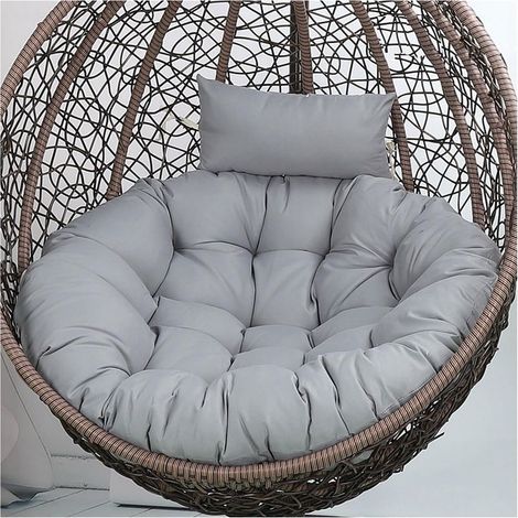 Hanging chair cushion, cushion for outdoor hanging baskets, replacement cushion for hanging chairs, seat cushion for hanging chairs (color: grey, size: 105 cm (diameter 90 cm)) (1/4)