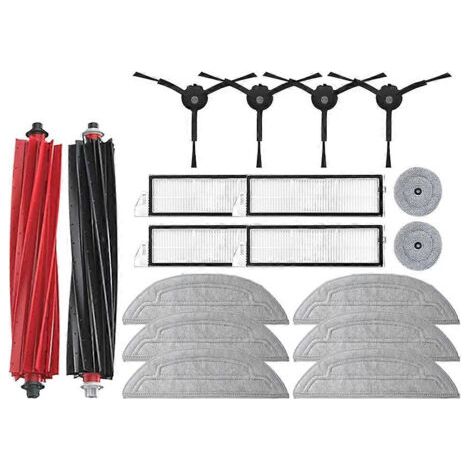 Pièces détachées pour aspirateur robot Roborock S8 Pro Ultra : brosse principale, filtre HEPA, lingette de nettoyage, sac à poussière et balai. (1/5)