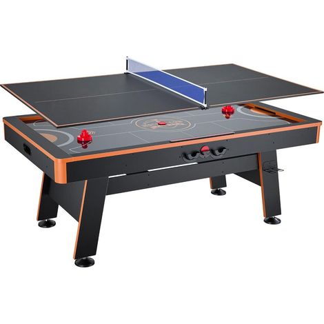 Pour salon et salle de jeux : table multijeux 3 en 1, air hockey, ping-pong et repas, structure MDF renforcée (1/5)