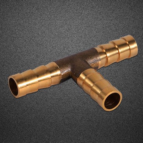 Raccord en T en laiton à 3 voies pour tuyau de carburant, 8 mm, pour air comprimé, huile et gaz. (1/5)