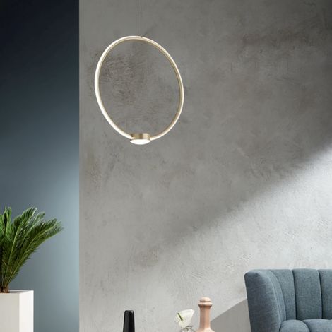 Lampada a sospensione Led OMEGA in metallo verniciato Oro Grande 50 cm (1/3)