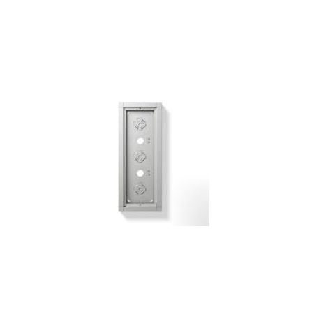 BOÎTIER EN SAILLIE ARGENT MÉTALLISÉ - CADRE DE MONTAGE POUR PLATINE DE RUE 3 UNITÉS SIEDLE 210012247-00