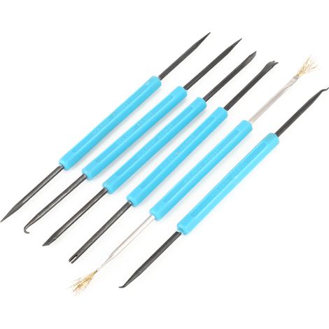 Outil auxiliaire de soudage à double tête (6 pièces) pour la réparation et le nettoyage de circuits imprimés. (1/5)