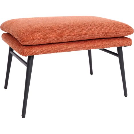 Poggiapiedi pouff HHG-259 Lounge elegante tessuto, arancione