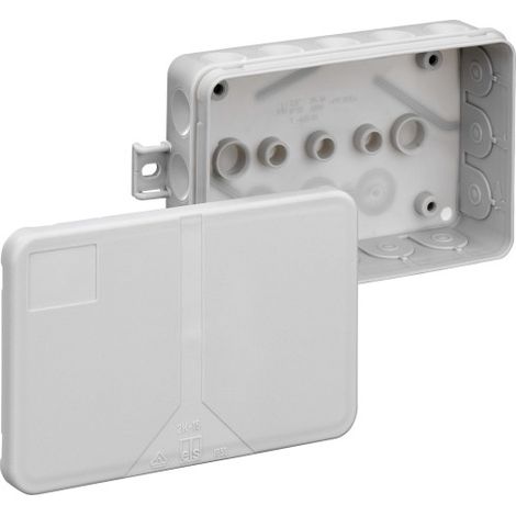 Spelsberg Caja de empalmes, gris, grado de protección IP55, sección transversal máxima del conductor 2,5², resistencia al impacto IK07, clase de protección II, Ui 400V AC, VDE, libre de halógenos, 348