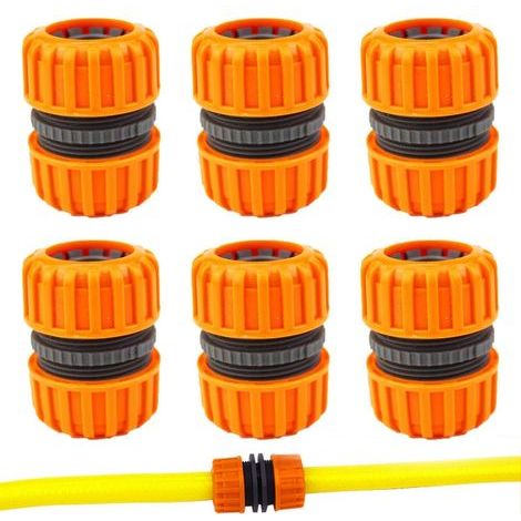 6-piece hose repair fitting, two extension fittings and one fixed socket for garden hoses (1/4)