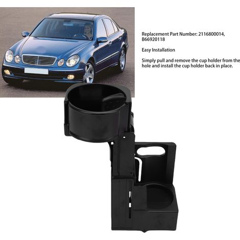 Porte-gobelet télescopique ABS robuste pour Mercedes Classe E / CLS (W211/C219), Remplacement OEM 2116800014 / B66920118 (1/5)