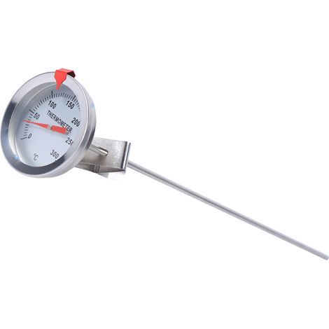 Thermomètre à sonde culinaire en acier inoxydable 12 pouces de long avec attache pour nourriture viande bière maison vin bouilloire (1/5)
