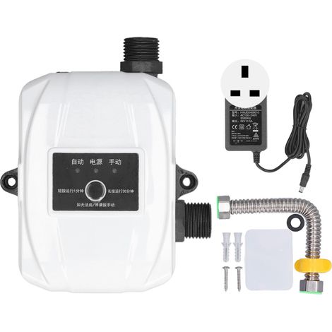 150W 24V Pompe de Surpression Automatique Étanche Silencieuse Hauteur 20m pour Douche Robinet 100‑240V DN15 Prise UK (1/5)