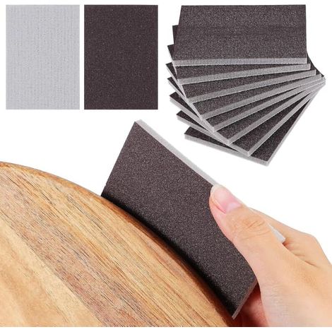 20 éponges abrasives fines, grain 500-600, papier de verre multigrains pour ponçage à sec ou à l'eau (1/5)