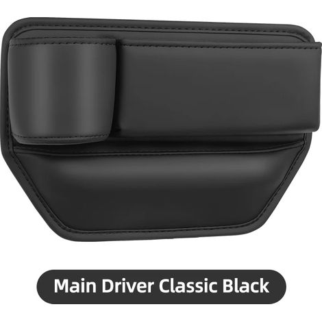(Main Driver Black) Organisateur de siège auto, boîte de rangement pour fente, porte-gobelet, poche pour portefeuille et téléphone (1/5)