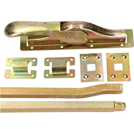 KOTARBAU Verrou de porte - 2500 mm - Verrou de porte - Verrou de porte - Verrou de porte - Verrou galvanisé - Jaune (1/2)