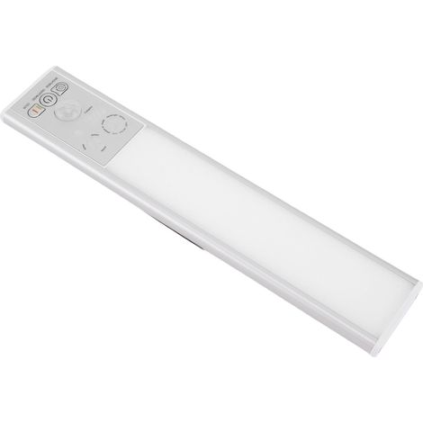 Lampe sous meuble ultra-mince avec détecteur de mouvement, 3 couleurs, intensité variable, rechargeable, pour placard, cuisine ou chevet. (1/5)