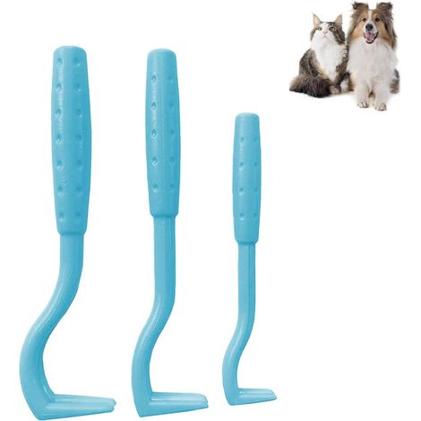 Kit in tre pezzi per la rimozione delle zecche da cani, gatti e altri animali (blu) (1/5)