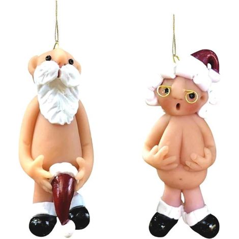 Bas de Noël Père Noël coquin 5 cm Père Noël nu Décoration de Noël Ornements Cadeaux de fête (1/5)