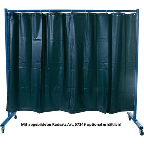 Parete di protezione per saldatori, singola, con tenda di plastica S9, verde scuro