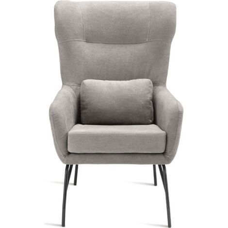 Poltrona in tessuto con gambe in metallo FRY GRIGIO CHIARO (1/5)