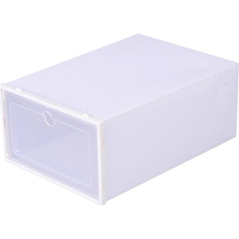 Boîte à chaussures épaisse, étagère à chaussures en plastique transparent avec couvercle à charnière, solution de rangement peu encombrante pour les chambres d'étudiants.