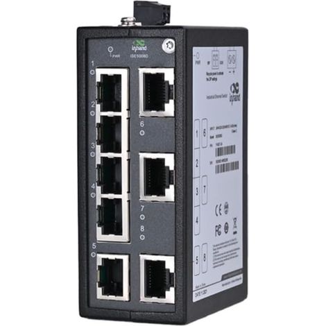 Switch Ethernet Industriel 8 Ports,Unmanaged,10/100 Mbps, Montage Rail DIN, Boîtier Métallique IP30 (-40°C à +75°C), Entrée 9-60V DC, Idéal pour IoT, Garage (1/5)