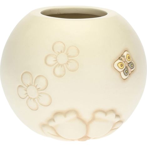 THUN - Vaso Decorativo con Farfalla e Fiori - Linea Elegance - Living, Arredare la Casa - Ceramica - 14,8x14,8x12,6 cm Bocca Superiore:9 cm (1/4)