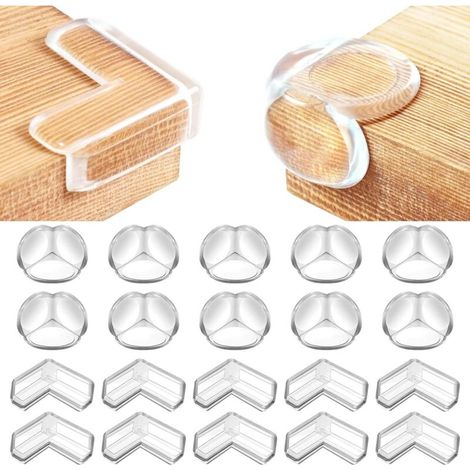 20PCS Coin de Table Protection Bebe Protection, Protection Coin de Table Transparent, Protege Angle de Table avec Une Super Colle Améliorée (1/4)