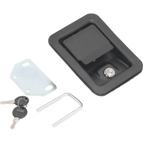 Serrure de coffre à outils pour camion, en fer, 140 x 108 mm, avec 2 clés pour porte à palette de remorque. (1/5)